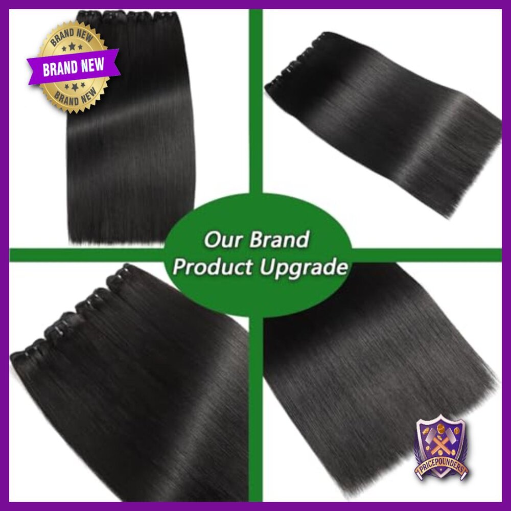4 Straight Human Hair Bundles 18-24 Inch Brazilian Virgin Hair Extensions - Picture 4 of 6